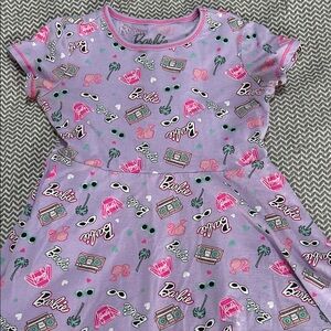 Girl’s Barbie Lavender Dress with Fun Graphics